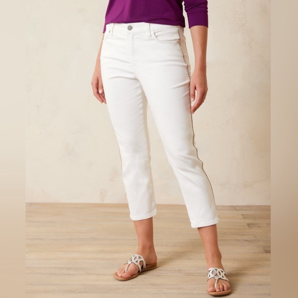 Tommy Bahama ‘Ella’ White Jeans with fairy dust trim